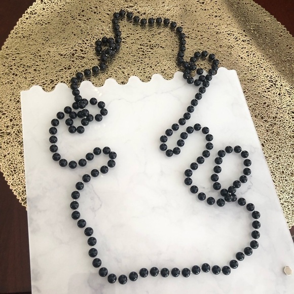 Vintage Super Long Black Beads Necklace - Picture 2 of 3